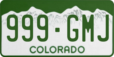 CO license plate 999GMJ