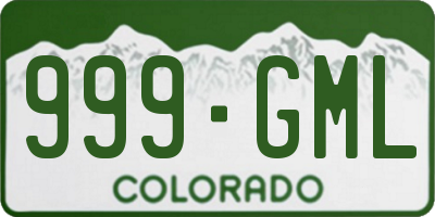 CO license plate 999GML