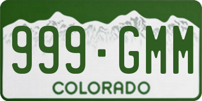 CO license plate 999GMM