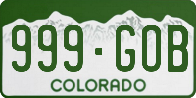 CO license plate 999GOB