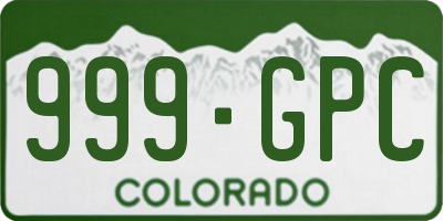 CO license plate 999GPC