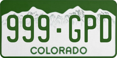 CO license plate 999GPD