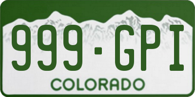 CO license plate 999GPI