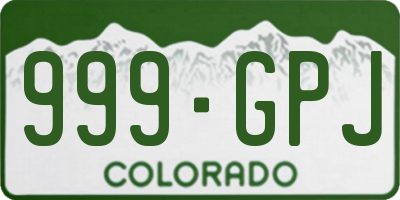 CO license plate 999GPJ