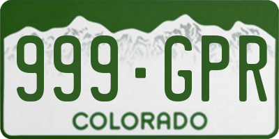CO license plate 999GPR