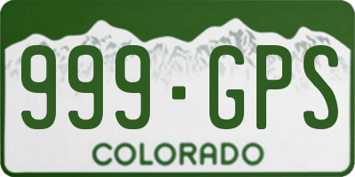 CO license plate 999GPS