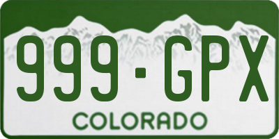 CO license plate 999GPX