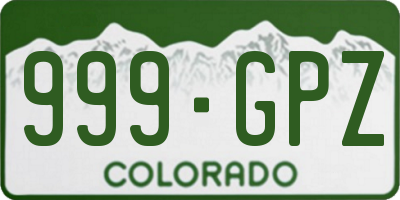 CO license plate 999GPZ