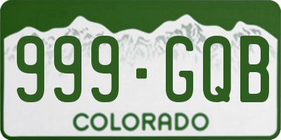 CO license plate 999GQB