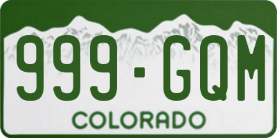 CO license plate 999GQM