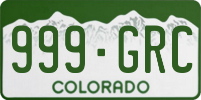 CO license plate 999GRC