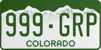 CO license plate 999GRP
