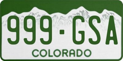 CO license plate 999GSA