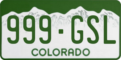 CO license plate 999GSL