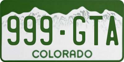 CO license plate 999GTA
