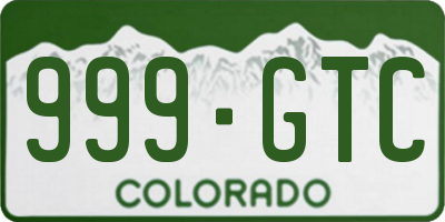 CO license plate 999GTC