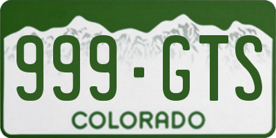 CO license plate 999GTS