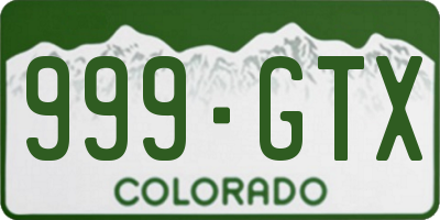 CO license plate 999GTX