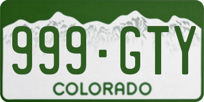 CO license plate 999GTY
