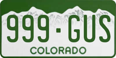 CO license plate 999GUS