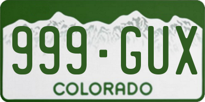 CO license plate 999GUX