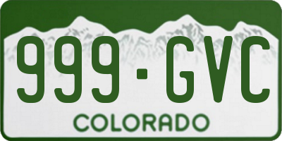 CO license plate 999GVC