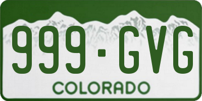 CO license plate 999GVG