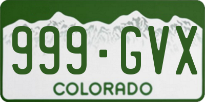 CO license plate 999GVX