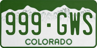 CO license plate 999GWS