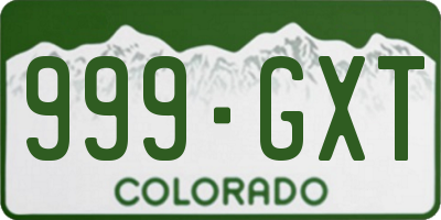 CO license plate 999GXT