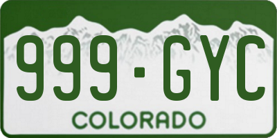 CO license plate 999GYC