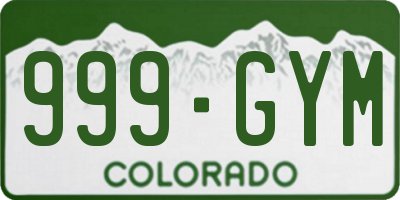 CO license plate 999GYM