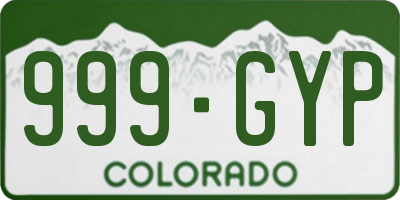 CO license plate 999GYP