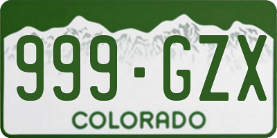 CO license plate 999GZX