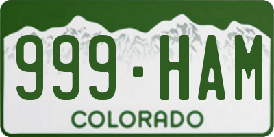 CO license plate 999HAM