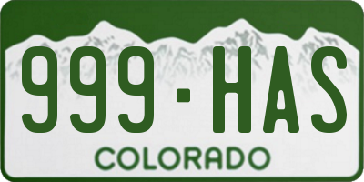 CO license plate 999HAS