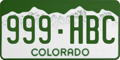 CO license plate 999HBC