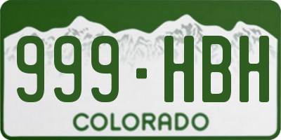 CO license plate 999HBH