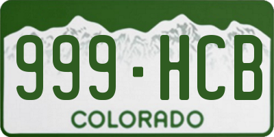 CO license plate 999HCB