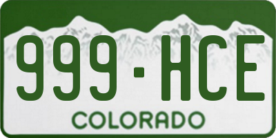 CO license plate 999HCE