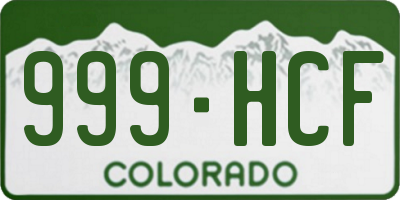 CO license plate 999HCF