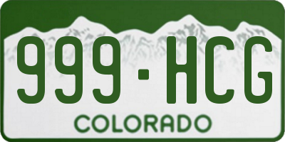CO license plate 999HCG