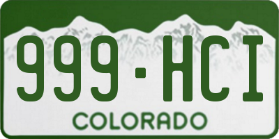 CO license plate 999HCI