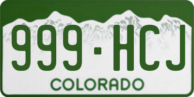 CO license plate 999HCJ
