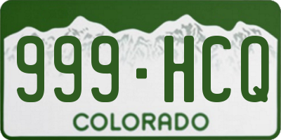 CO license plate 999HCQ