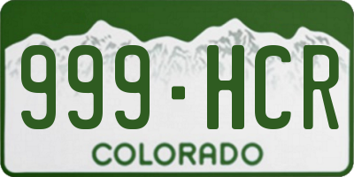 CO license plate 999HCR