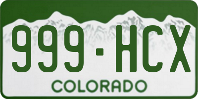 CO license plate 999HCX
