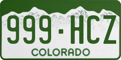 CO license plate 999HCZ