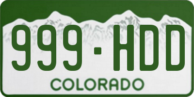 CO license plate 999HDD