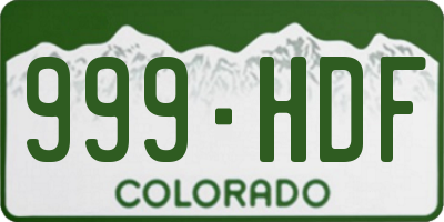 CO license plate 999HDF